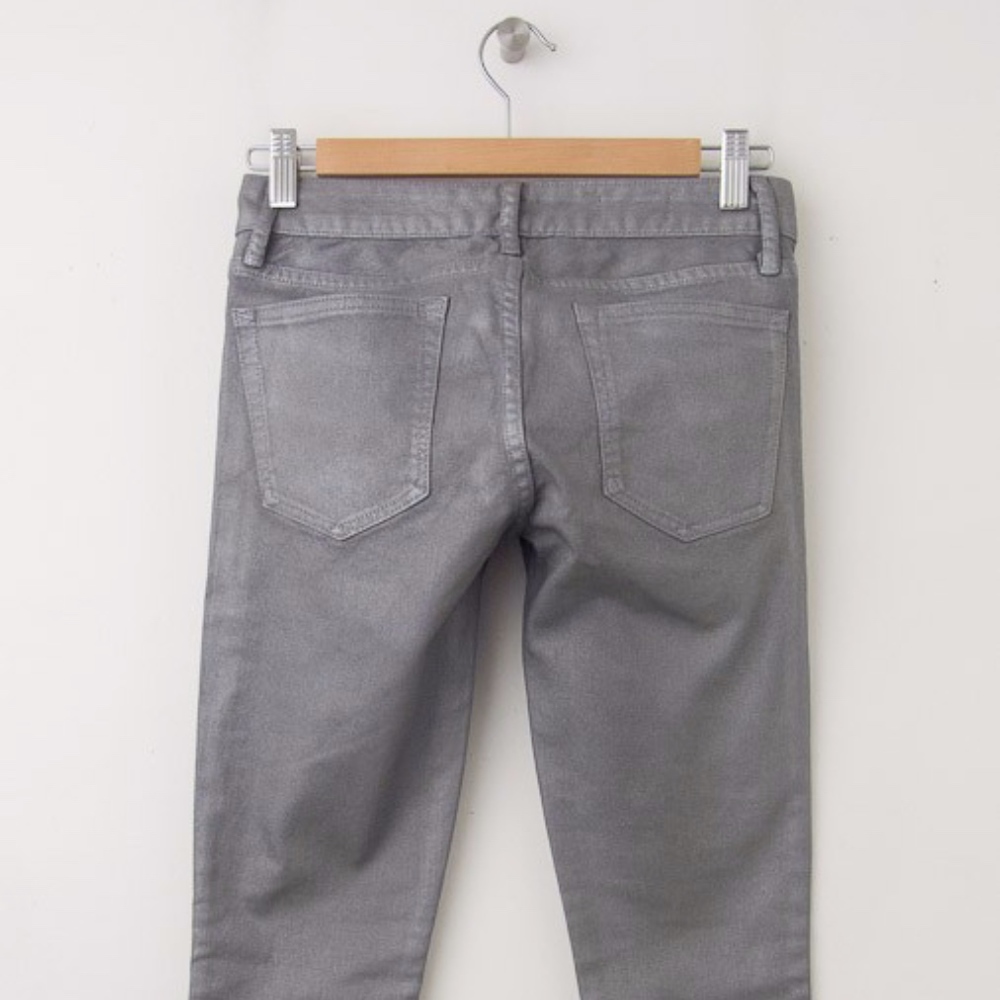 Gap Women's Mid Rise Silver Coated Jeans